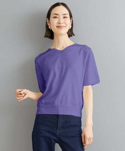 FMFHS70150 MICHEL KLEIN ◆受注生産につき返品・交換・キャンセル不可◆ホールガーメント(R)Vネックニット