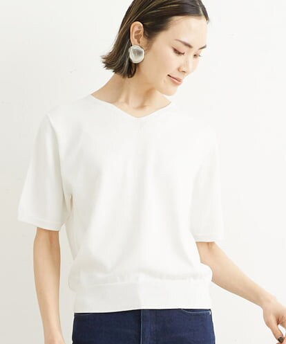 FMFHS70150 MICHEL KLEIN ◆受注生産につき返品・交換・キャンセル不可◆ホールガーメント(R)Vネックニット