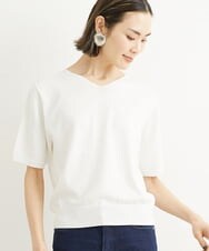 FMFHS70150 MICHEL KLEIN(ミッシェルクラン) ◆受注生産につき返品・交換・キャンセル不可◆ホールガーメント(R)Vネックニット ホワイト(90)