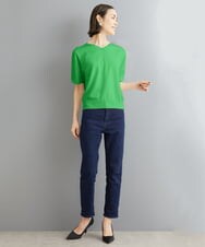 FMFHS70150 MICHEL KLEIN(ミッシェルクラン) ◆受注生産につき返品・交換・キャンセル不可◆ホールガーメント(R)Vネックニット ホワイト(90)