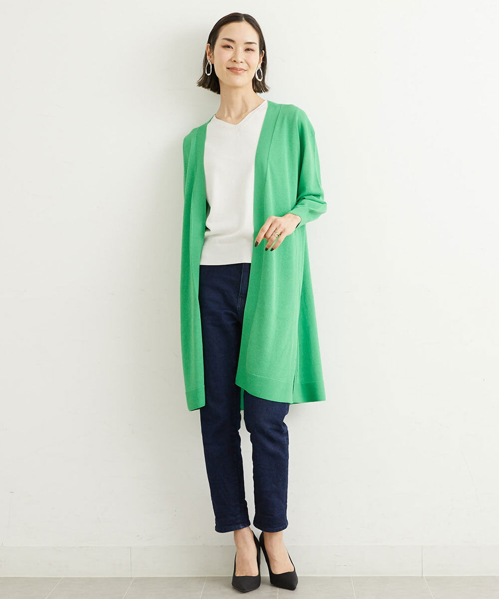 FMFHS70150 MICHEL KLEIN(ミッシェルクラン) ◆受注生産につき返品・交換・キャンセル不可◆ホールガーメント(R)Vネックニット ホワイト(90)