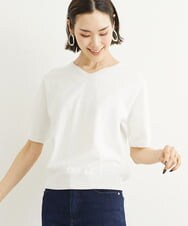 FMFHS70150 MICHEL KLEIN(ミッシェルクラン) ◆受注生産につき返品・交換・キャンセル不可◆ホールガーメント(R)Vネックニット ホワイト(90)