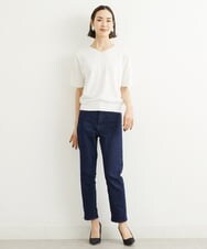 FMFHS70150 MICHEL KLEIN(ミッシェルクラン) ◆受注生産につき返品・交換・キャンセル不可◆ホールガーメント(R)Vネックニット ホワイト(90)