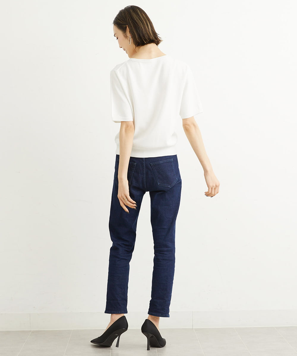 FMFHS70150 MICHEL KLEIN(ミッシェルクラン) ◆受注生産につき返品・交換・キャンセル不可◆ホールガーメント(R)Vネックニット ホワイト(90)