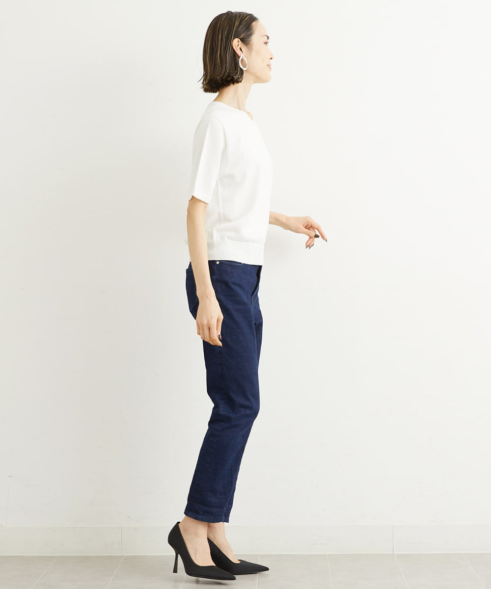 FMFHS70150 MICHEL KLEIN(ミッシェルクラン) ◆受注生産につき返品・交換・キャンセル不可◆ホールガーメント(R)Vネックニット ホワイト(90)