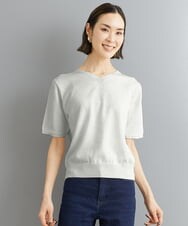 FMFHS70150 MICHEL KLEIN(ミッシェルクラン) ◆受注生産につき返品・交換・キャンセル不可◆ホールガーメント(R)Vネックニット アイスグレー(91)