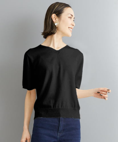 FMFHS70150 MICHEL KLEIN ◆受注生産につき返品・交換・キャンセル不可◆ホールガーメント(R)Vネックニット