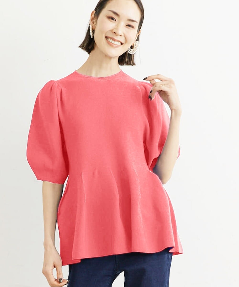 FMFHS71180 MICHEL KLEIN(ミッシェルクラン) ◆受注生産につき返品・交換・キャンセル不可◆ホールガーメント(R)フォルムデザインニット ピンク(03)