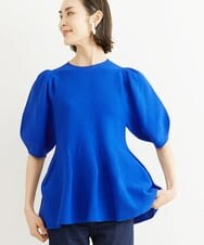 FMFHS71180 MICHEL KLEIN(ミッシェルクラン) ◆受注生産につき返品・交換・キャンセル不可◆ホールガーメント(R)フォルムデザインニット ブルー(55)