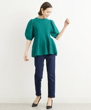 FMFHS71180 MICHEL KLEIN(ミッシェルクラン) ◆受注生産につき返品・交換・キャンセル不可◆ホールガーメント(R)フォルムデザインニット ブルー(55)