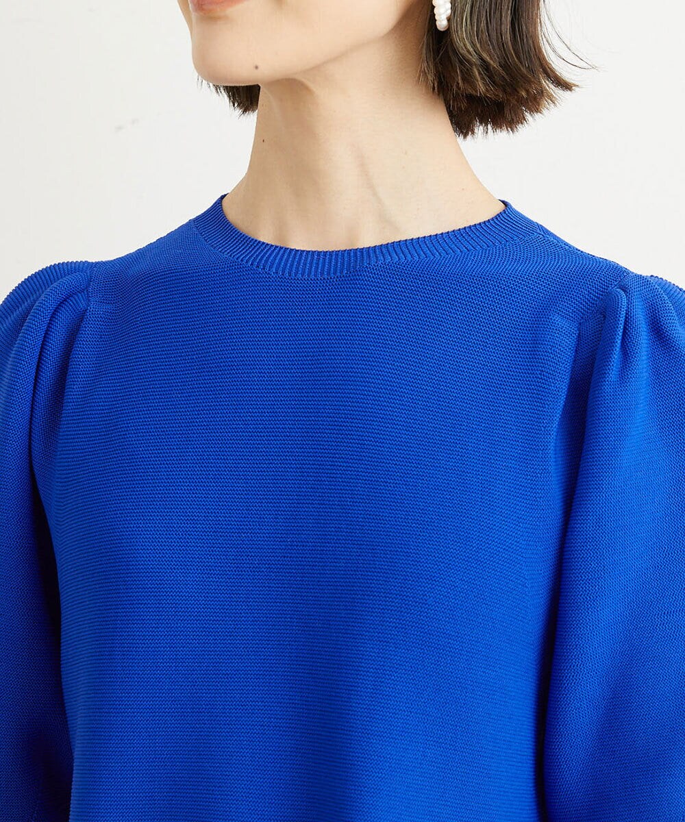 FMFHS71180 MICHEL KLEIN(ミッシェルクラン) ◆受注生産につき返品・交換・キャンセル不可◆ホールガーメント(R)フォルムデザインニット ブルー(55)