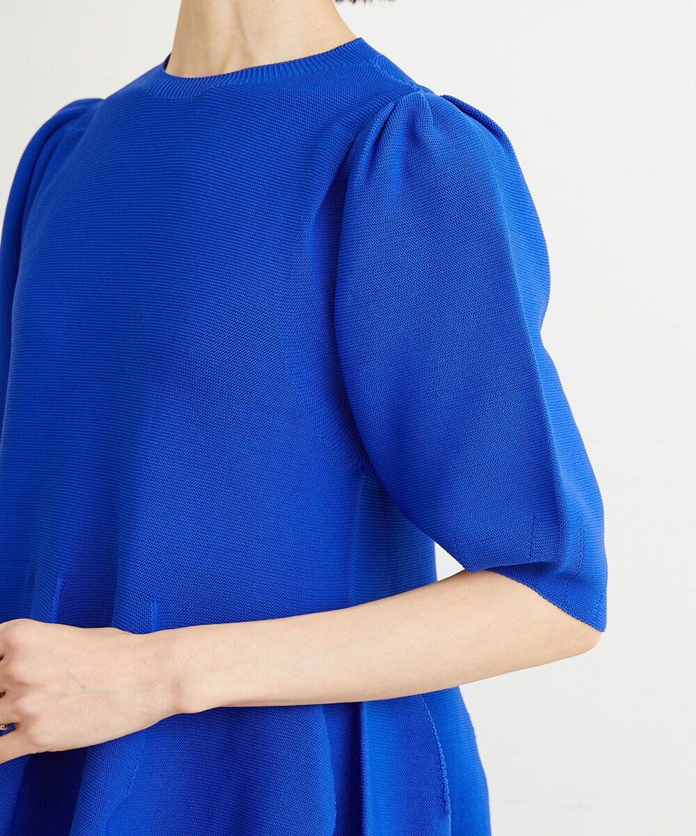 FMFHS71180 MICHEL KLEIN(ミッシェルクラン) ◆受注生産につき返品・交換・キャンセル不可◆ホールガーメント(R)フォルムデザインニット ブルー(55)