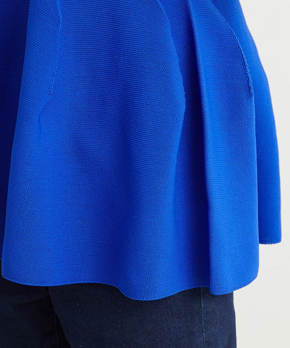 FMFHS71180 MICHEL KLEIN(ミッシェルクラン) ◆受注生産につき返品・交換・キャンセル不可◆ホールガーメント(R)フォルムデザインニット ブルー(55)