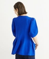 FMFHS71180 MICHEL KLEIN(ミッシェルクラン) ◆受注生産につき返品・交換・キャンセル不可◆ホールガーメント(R)フォルムデザインニット ブルー(55)