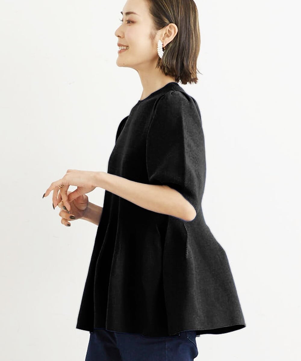 FMFHS71180 MICHEL KLEIN(ミッシェルクラン) ◆受注生産につき返品・交換・キャンセル不可◆ホールガーメント(R)フォルムデザインニット ブルー(55)