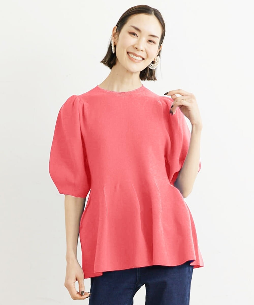 FMFHS71180 MICHEL KLEIN(ミッシェルクラン) ◆受注生産につき返品・交換・キャンセル不可◆ホールガーメント(R)フォルムデザインニット ブルー(55)