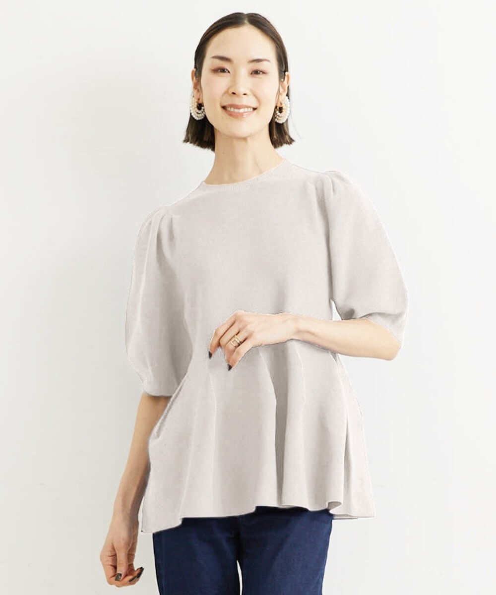 FMFHS71180 MICHEL KLEIN(ミッシェルクラン) ◆受注生産につき返品・交換・キャンセル不可◆ホールガーメント(R)フォルムデザインニット ベージュ(82)