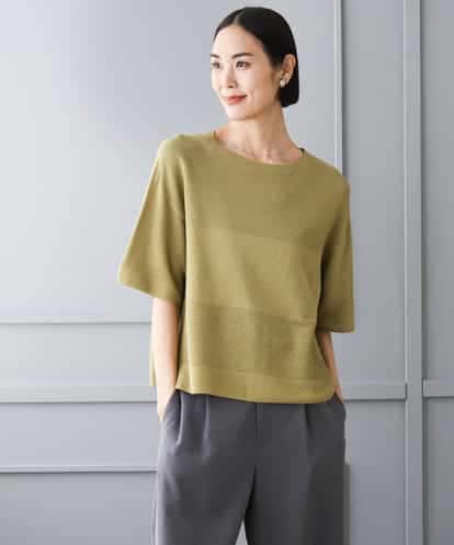 FMFJD21200 MICHEL KLEIN パネル透かし柄ニット