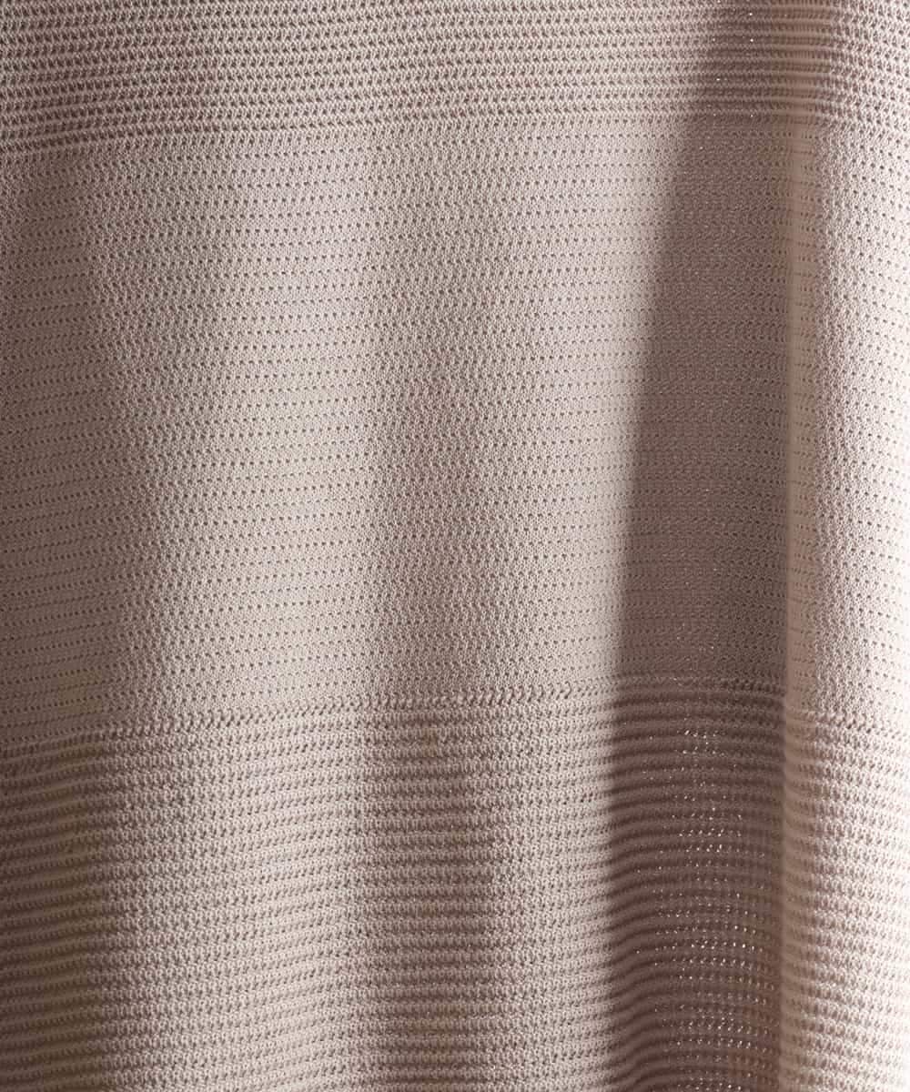 FMFJD21200 MICHEL KLEIN(ミッシェルクラン) パネル透かし柄ニット ブルー
