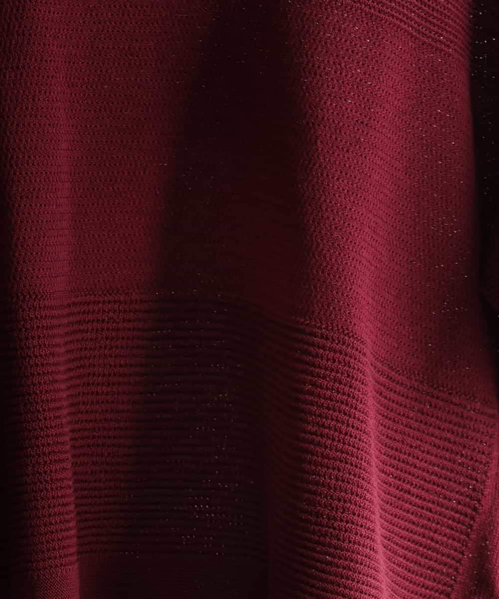 FMFJD21200 MICHEL KLEIN(ミッシェルクラン) パネル透かし柄ニット ブルー