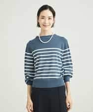 ドラマ着用]ホールガーメント(R)ボトルネックニット（ボーダー・無地