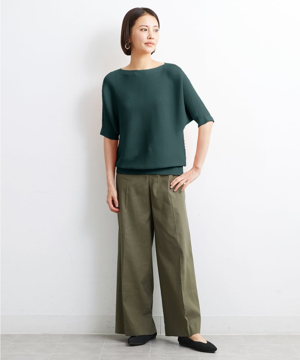 FMFJS36160 MICHEL KLEIN(ミッシェルクラン) [新色追加]ホールガーメント(R)ボートネックニット（WEB限定カラーあり） ホワイト(90)
