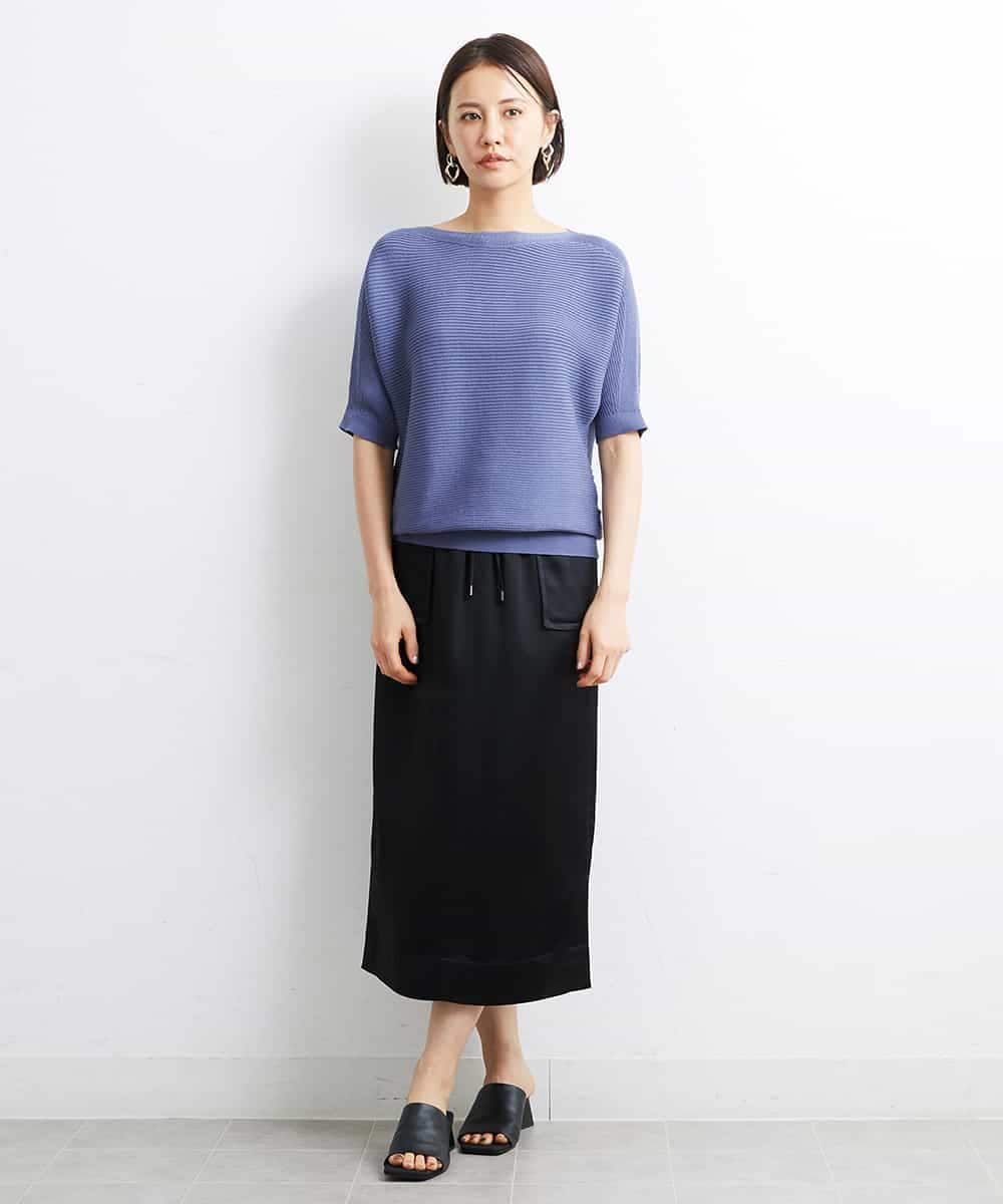 FMFJS36160 MICHEL KLEIN(ミッシェルクラン) [新色追加]ホールガーメント(R)ボートネックニット（WEB限定カラーあり） ホワイト(90)