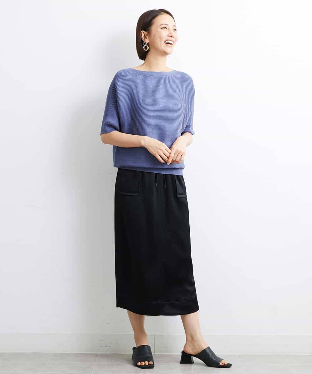 FMFJS36160 MICHEL KLEIN(ミッシェルクラン) [新色追加]ホールガーメント(R)ボートネックニット（WEB限定カラーあり） ホワイト(90)