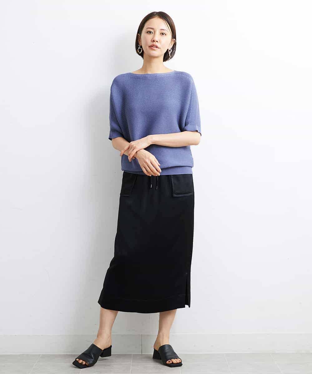 FMFJS36160 MICHEL KLEIN(ミッシェルクラン) [新色追加]ホールガーメント(R)ボートネックニット（WEB限定カラーあり） ホワイト(90)