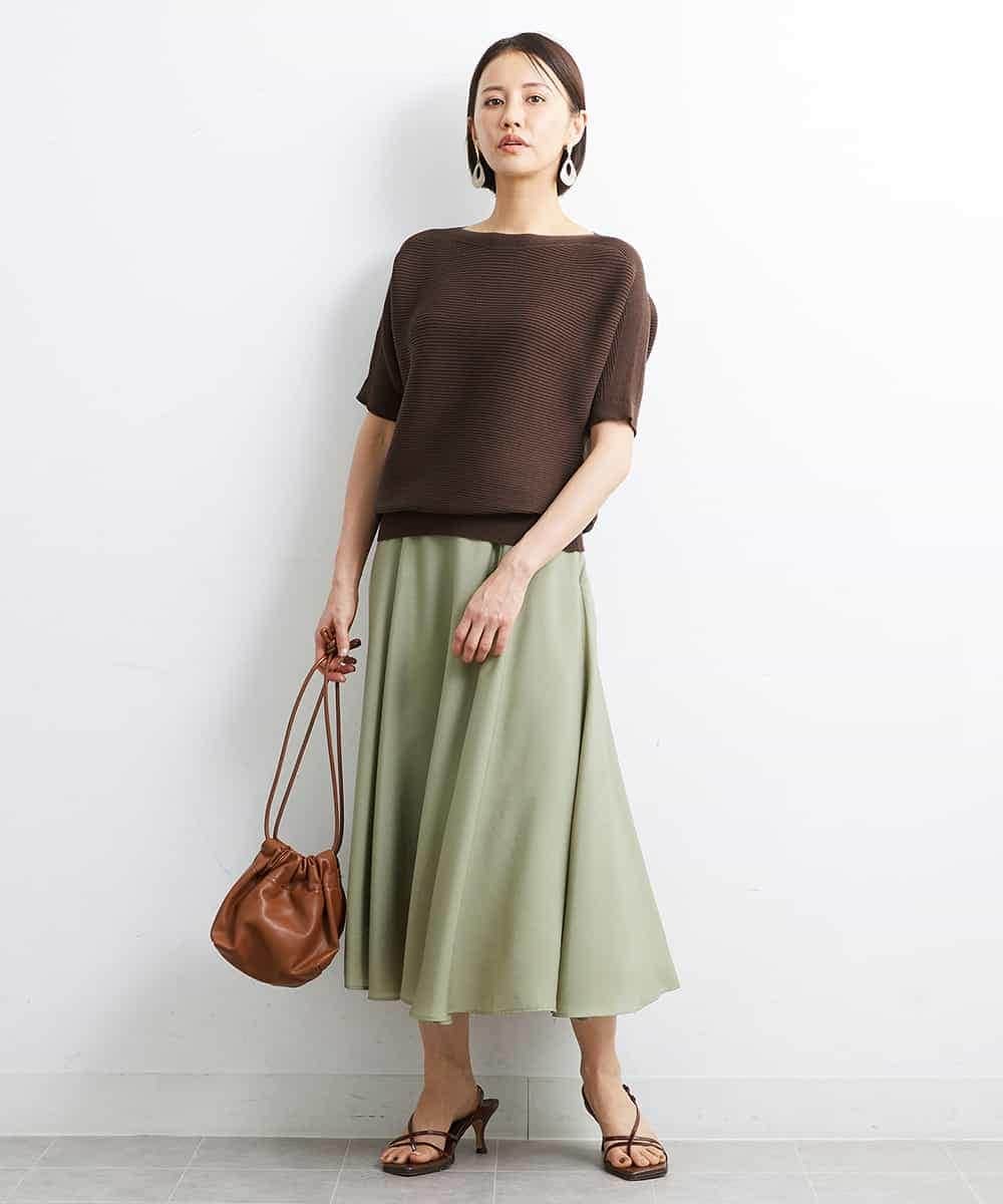 FMFJS36160 MICHEL KLEIN(ミッシェルクラン) [新色追加]ホールガーメント(R)ボートネックニット（WEB限定カラーあり） ホワイト(90)