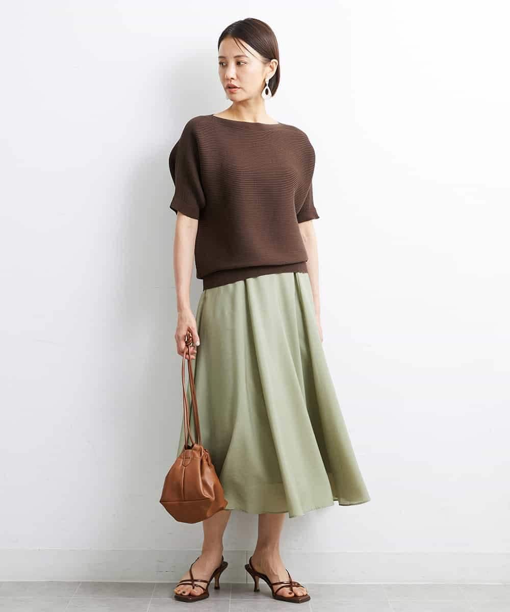 FMFJS36160 MICHEL KLEIN(ミッシェルクラン) [新色追加]ホールガーメント(R)ボートネックニット（WEB限定カラーあり） ホワイト(90)