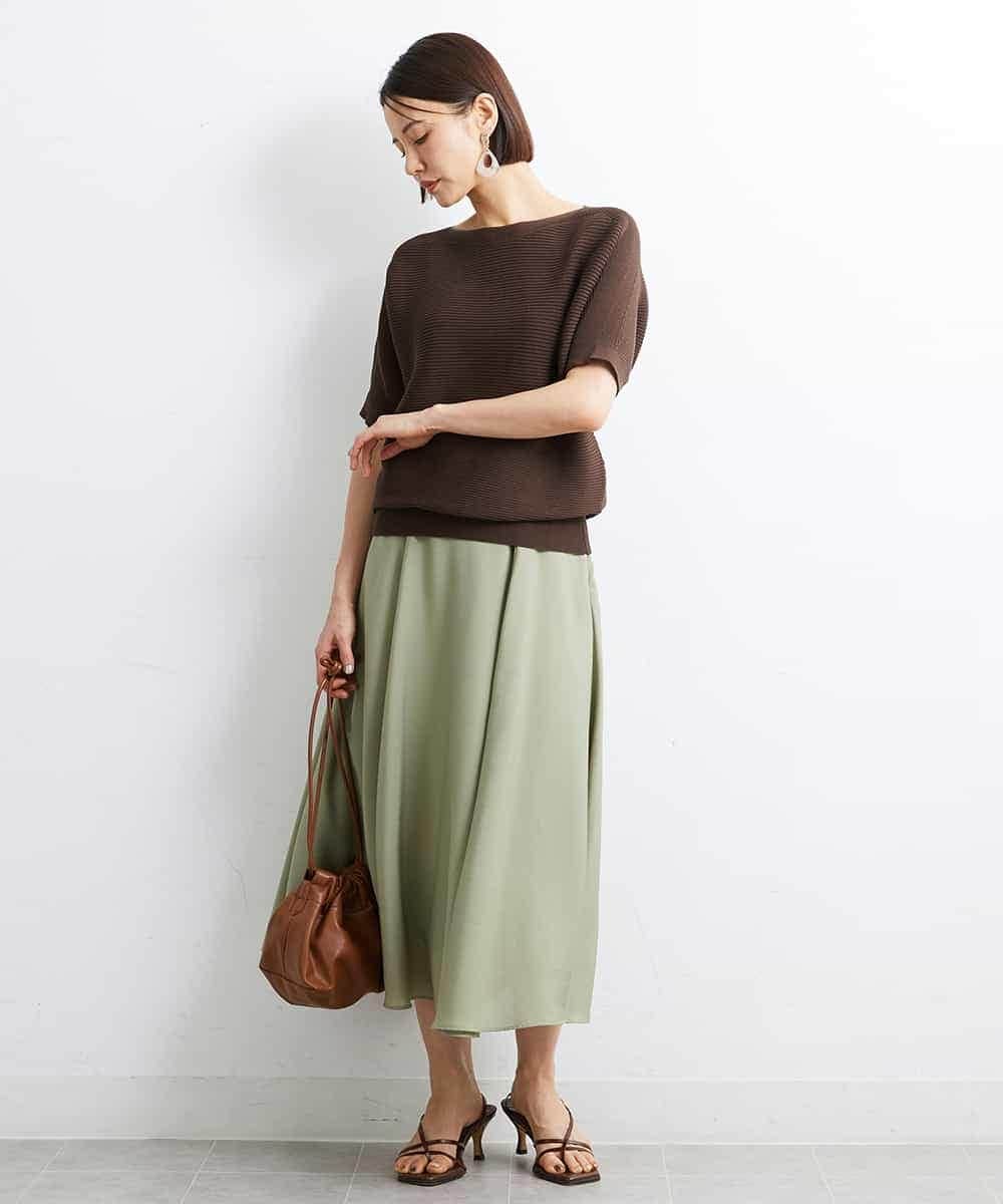 FMFJS36160 MICHEL KLEIN(ミッシェルクラン) [新色追加]ホールガーメント(R)ボートネックニット（WEB限定カラーあり） ホワイト(90)