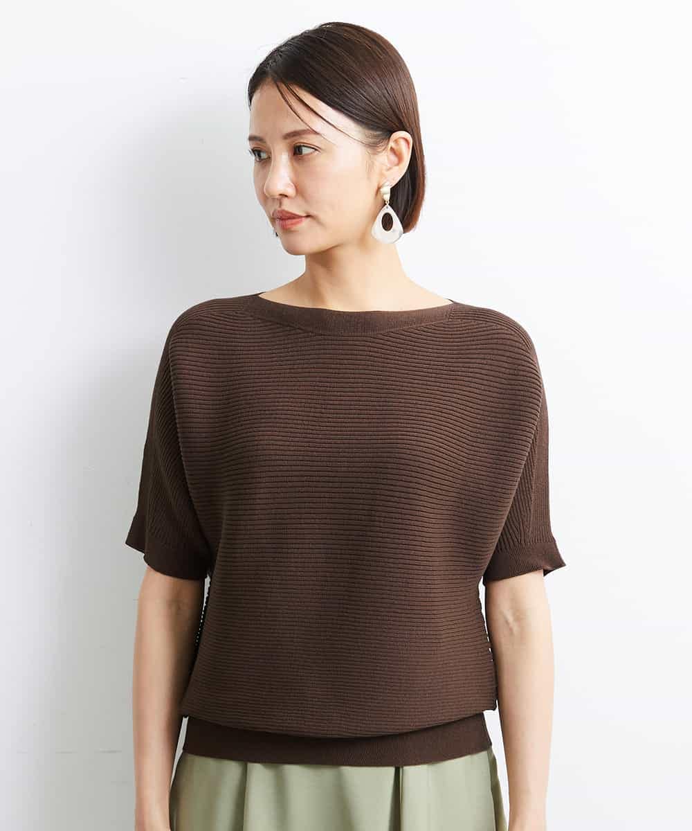 FMFJS36160 MICHEL KLEIN(ミッシェルクラン) [新色追加]ホールガーメント(R)ボートネックニット（WEB限定カラーあり） ホワイト(90)