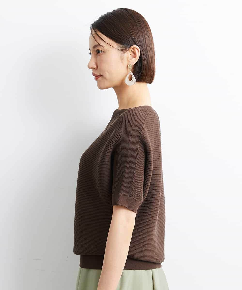 FMFJS36160 MICHEL KLEIN(ミッシェルクラン) [新色追加]ホールガーメント(R)ボートネックニット（WEB限定カラーあり） ホワイト(90)