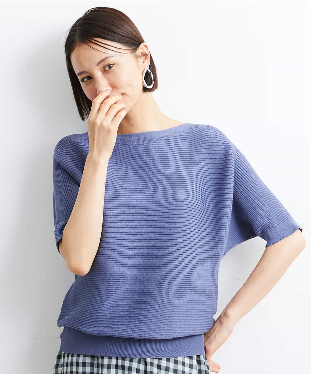 FMFJS36160 MICHEL KLEIN(ミッシェルクラン) [新色追加]ホールガーメント(R)ボートネックニット（WEB限定カラーあり） ホワイト(90)