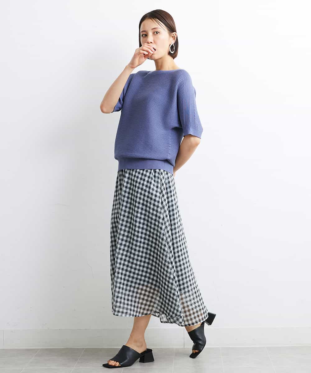 FMFJS36160 MICHEL KLEIN(ミッシェルクラン) [新色追加]ホールガーメント(R)ボートネックニット（WEB限定カラーあり） ホワイト(90)