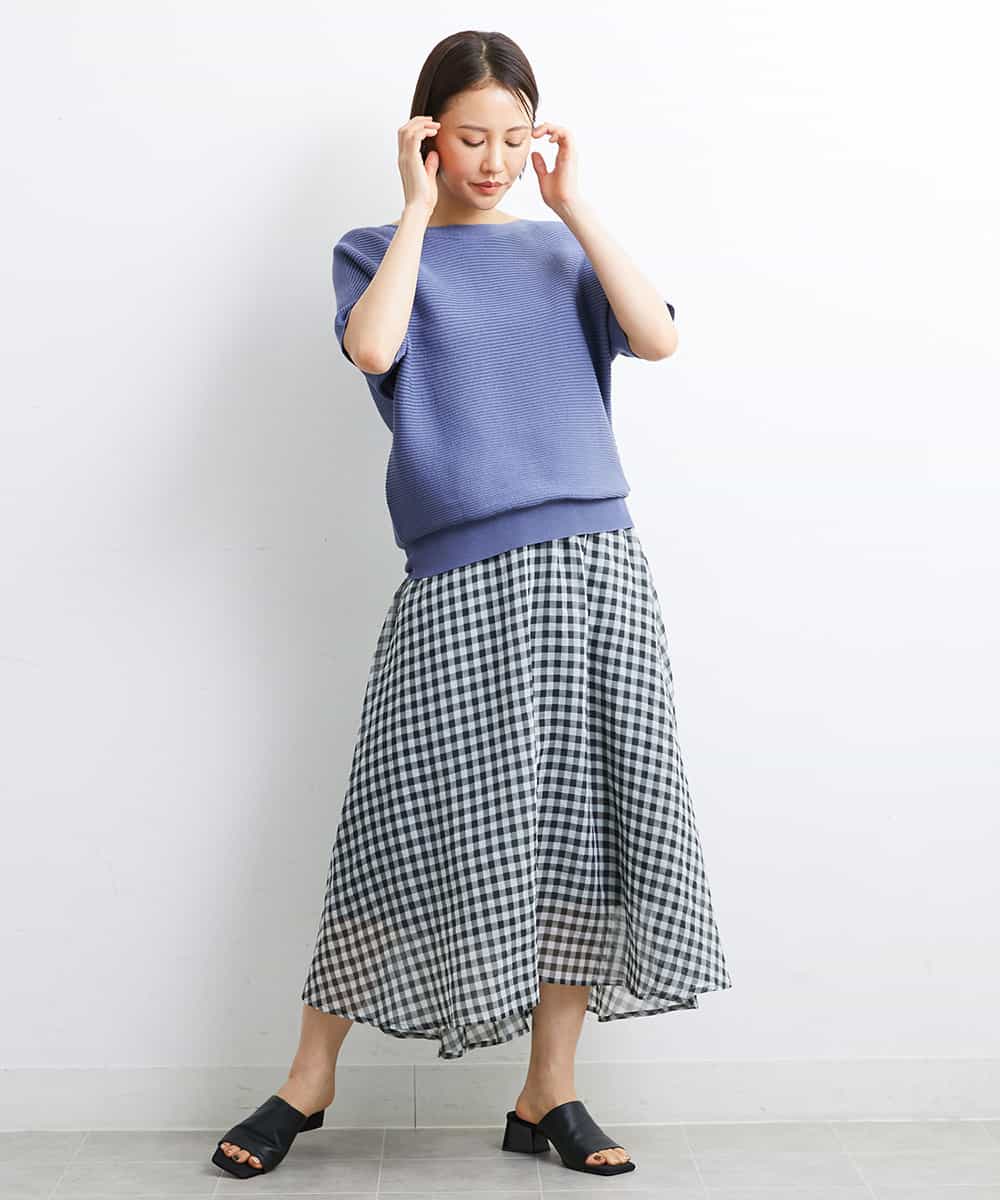 FMFJS36160 MICHEL KLEIN(ミッシェルクラン) [新色追加]ホールガーメント(R)ボートネックニット（WEB限定カラーあり） ホワイト(90)
