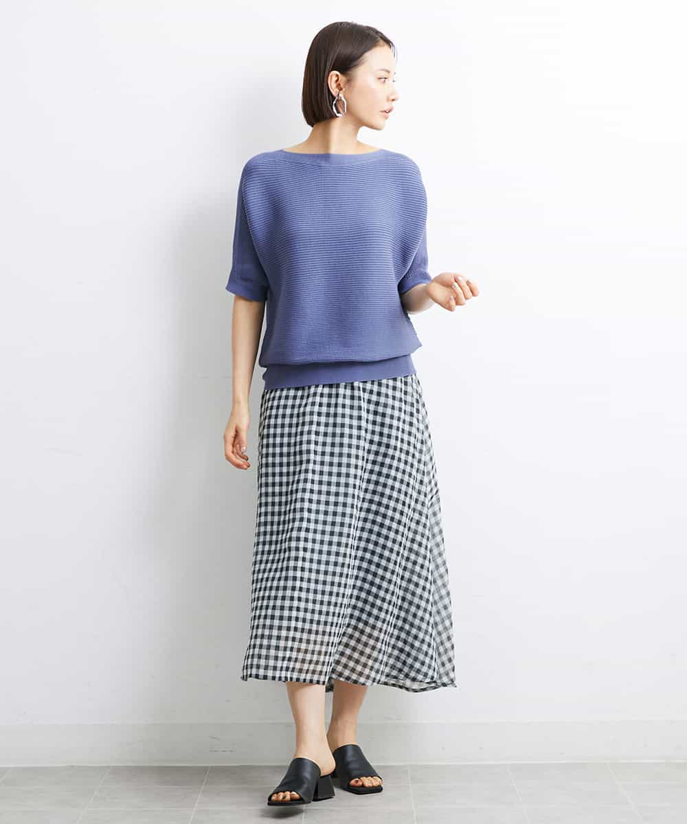 FMFJS36160 MICHEL KLEIN(ミッシェルクラン) [新色追加]ホールガーメント(R)ボートネックニット（WEB限定カラーあり） ホワイト(90)