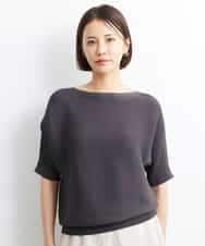 FMFJS36160 MICHEL KLEIN(ミッシェルクラン) [新色追加]ホールガーメント(R)ボートネックニット（WEB限定カラーあり） ホワイト(90)