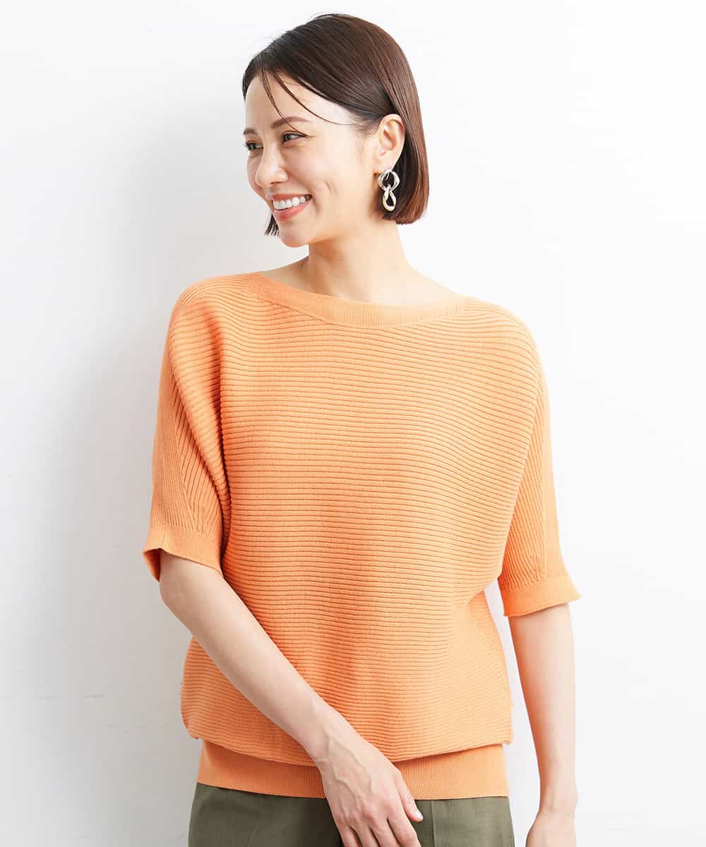 FMFJS36160 MICHEL KLEIN(ミッシェルクラン) [新色追加]ホールガーメント(R)ボートネックニット（WEB限定カラーあり） ホワイト(90)