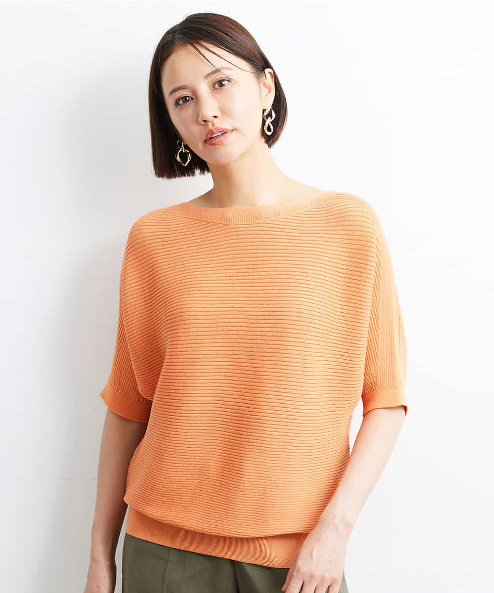 FMFJS36160 MICHEL KLEIN(ミッシェルクラン) [新色追加]ホールガーメント(R)ボートネックニット（WEB限定カラーあり） ホワイト(90)