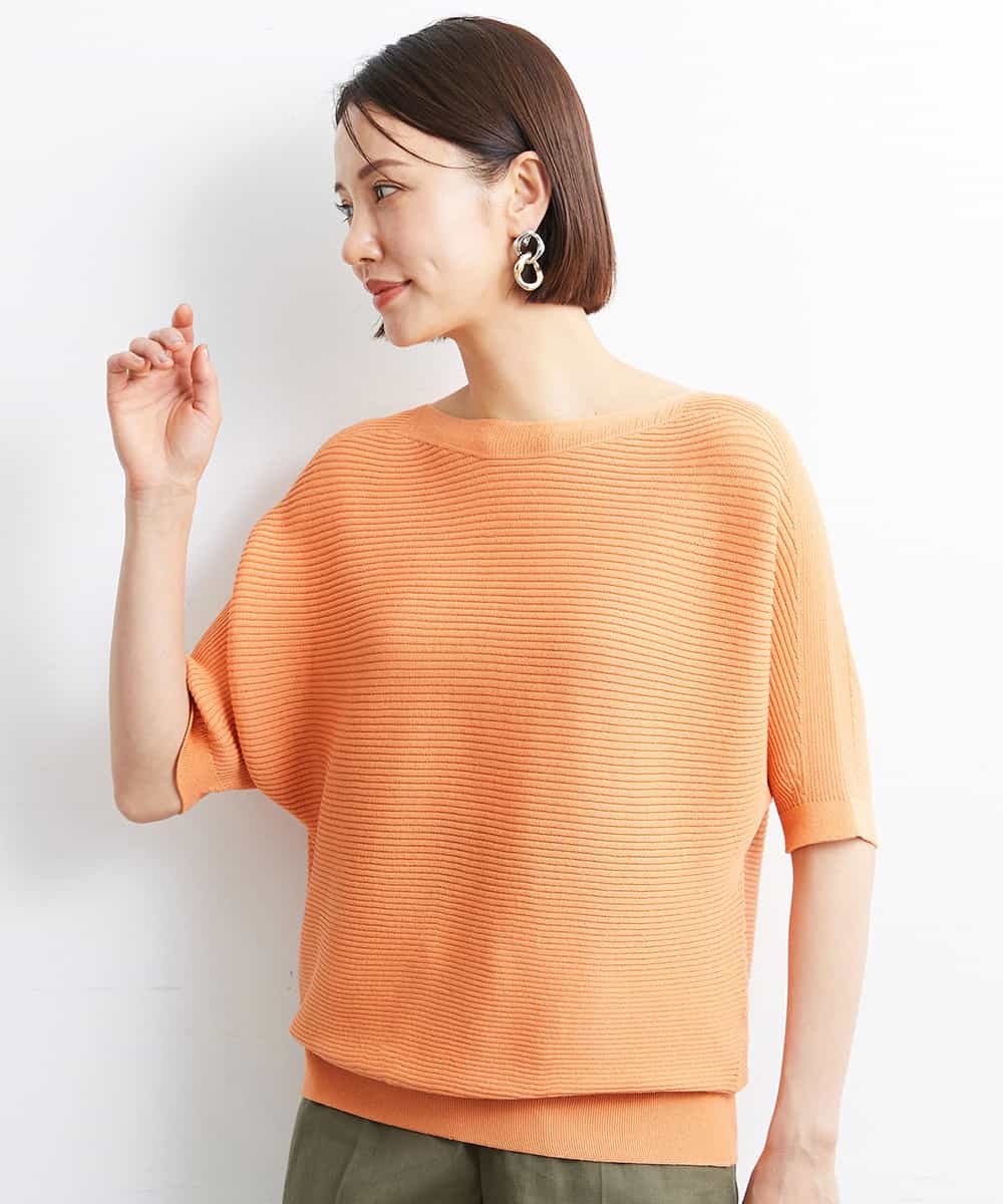 FMFJS36160 MICHEL KLEIN(ミッシェルクラン) [新色追加]ホールガーメント(R)ボートネックニット（WEB限定カラーあり） ホワイト(90)