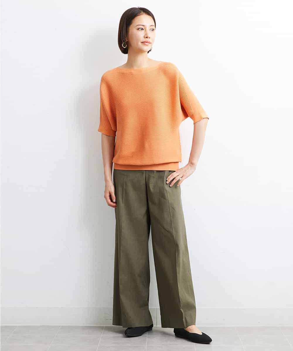 FMFJS36160 MICHEL KLEIN(ミッシェルクラン) [新色追加]ホールガーメント(R)ボートネックニット（WEB限定カラーあり） ホワイト(90)