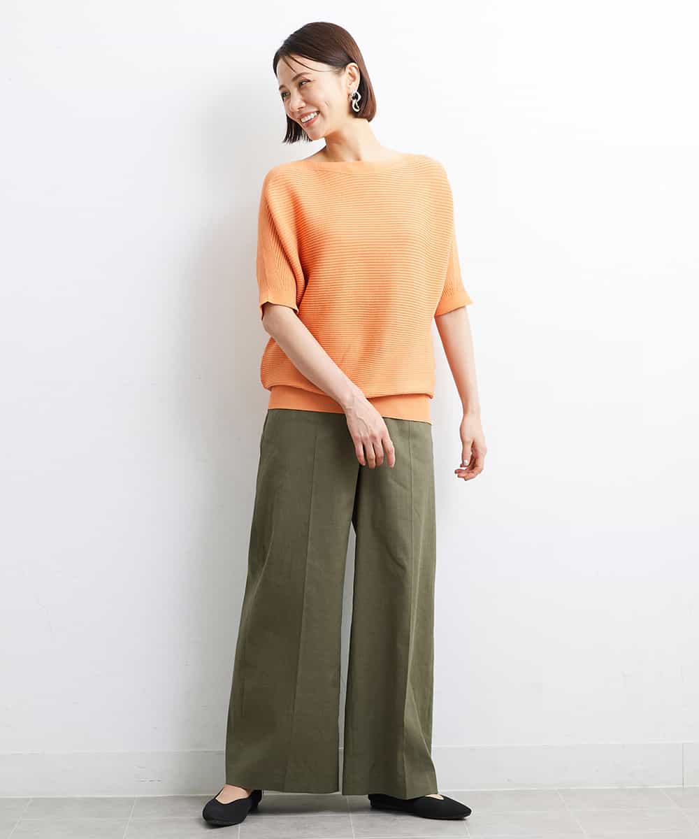 FMFJS36160 MICHEL KLEIN(ミッシェルクラン) [新色追加]ホールガーメント(R)ボートネックニット（WEB限定カラーあり） ホワイト(90)