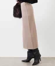 FMHAA02190 MICHEL KLEIN(ミッシェルクラン) ［セットアップ対応］ミニケーブルニットスカート ピンクベージュ