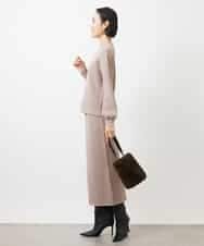 FMHAA02190 MICHEL KLEIN(ミッシェルクラン) ［セットアップ対応］ミニケーブルニットスカート ピンクベージュ