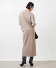 FMHAA02190 MICHEL KLEIN(ミッシェルクラン) ［セットアップ対応］ミニケーブルニットスカート ピンクベージュ