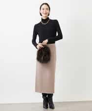 FMHAA02190 MICHEL KLEIN(ミッシェルクラン) ［セットアップ対応］ミニケーブルニットスカート ピンクベージュ
