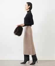 FMHAA02190 MICHEL KLEIN(ミッシェルクラン) ［セットアップ対応］ミニケーブルニットスカート ピンクベージュ