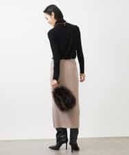 FMHAA02190 MICHEL KLEIN(ミッシェルクラン) ［セットアップ対応］ミニケーブルニットスカート ピンクベージュ